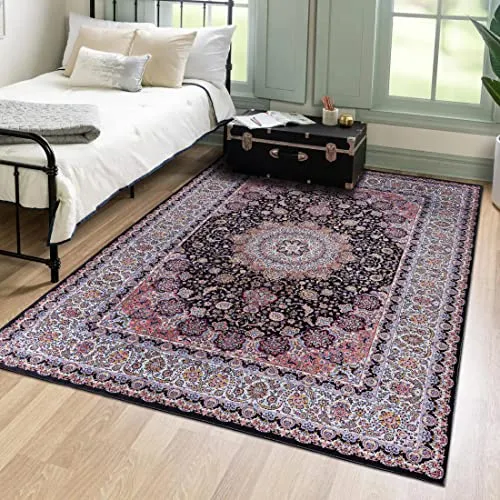 Mazovia Orientteppich Vintage 80 x 150 cm - Teppich mit orientalischem Blumenmuster, waschmaschinenfest und rutschfest, ideal für jedes Interieur und pflegeleicht aus strapazierfähigem Polyester.