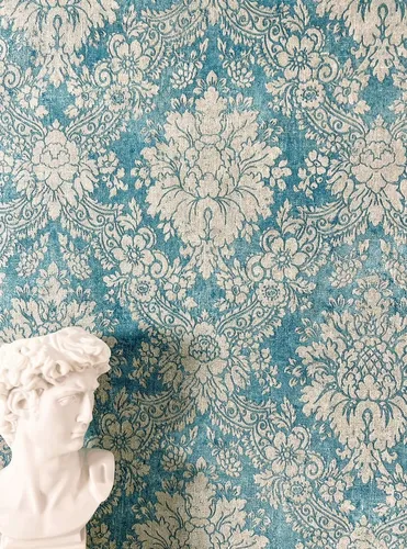 Newroom Vliestapete Blau - Vintage Barocktapete mit Ornamenten - Tapete für Schlafzimmer, Wohnzimmer und Küche, verleiht jedem Raum eine warme, gediegene Atmosphäre und unterstreicht den persönlichen Stil.