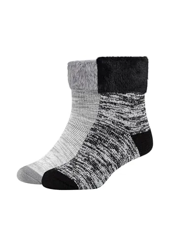 Camano Women Mouline Cosy Socks, 2er Pack, wärmende Qualität, sanfte Zehennähte, Mouline-Strickmuster, komfortabel, elegant, gemütlich, ideal für kalte Tage, stilvoll, entspannend, modisch.