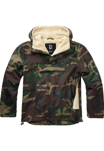 Brandit Sherpa Windbreaker 4XL - Woodland - Funktionsjacke mit warmem Teddyfell-Futter, wind- und wasserabweisend, ideal für Outdoor-Aktivitäten und kalte Tage.
