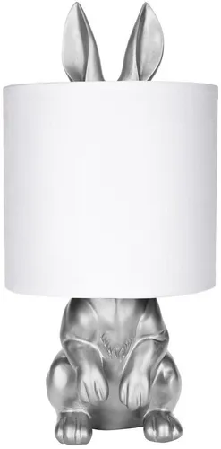 BRUBAKER Tischlampe Goldener Hase - Moderne Nachttischleuchte mit Keramikfuß - Elegante Tischlampe mit einzigartigem Häschen-Design. Der stilvolle Keramikfuß und der weiße Stoffschirm passen perfekt zusammen und schaffen eine gemütliche Atmosphäre in Ihrem Zuhause. Ideal für E27-Leuchtmittel.