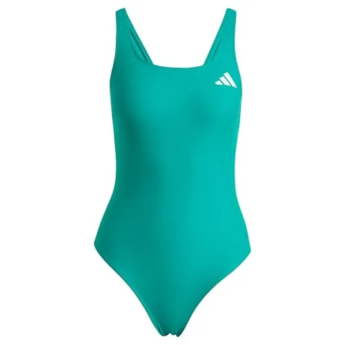 adidas Damen V-Back Badeanzug Swimwear, Equipment Green, Größe 44 - Stylischer Badeanzug mit V-Rücken für optimalen Tragekomfort. Hergestellt aus recyceltem Material, ideal für Schwimmtraining und Freizeit.