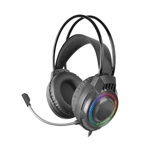 Mars Gaming MH124, Gaming-Kopfhörer FRGB Rainbow, Ergonomisches Design, Flexibles Mikrofon, Lautstärkeregler, Windows, Linux, Mac, PS4, PS5, Xbox One, Xbox Series X|S, Switch, Switch 2, Schwarz