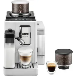 De Longhi Rivelia EXAM440.55.W - Kaffeevollautomat mit LatteCrema Milchsystem, 16 Getränke auf Knopfdruck und wechselbare Bohnenbehälter für individuelle Kaffeegenüsse