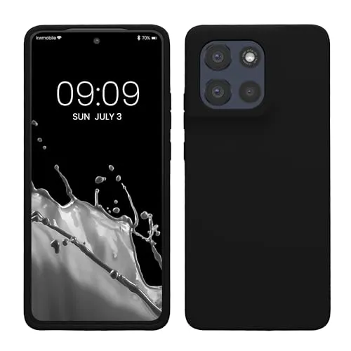 kwmobile Handyhülle für Motorola Moto G86 5G Hülle - Case Silikon - Kabelloses Laden - Schutzhülle Cover in Schwarz
