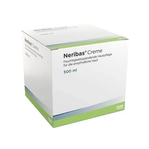 Neribas Creme 500 ml - Intensive Hautpflege - Cremes & Balsame, mit 70% Wasseranteil für hohe Feuchtigkeit, ideal für empfindliche Haut und als Make-up Grundlage, zieht schnell ein und kühlt angenehm.