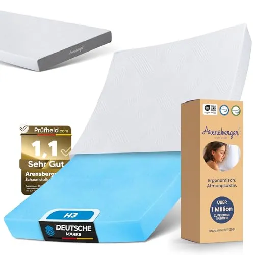 Arensberger Matratze LINA 90x190 cm – Premium Gel-Schaum für besten Schlafkomfort - Hochwertige Matratze mit NANOCELL® Gel-Schaum, mittelfestem Härtegrad H3 und waschbarem Bezug. Ideal für erholsamen Schlaf und optimale Druckentlastung. Made in Germany – 30 Nächte Probeliegen!
