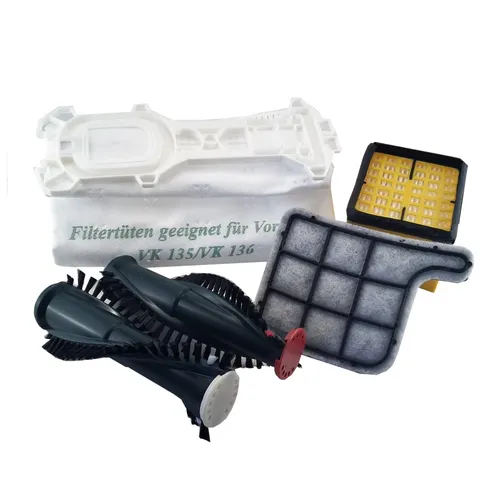 Staubsaugerbeutel + 2 Filter + Bürsten passend für Vorwerk Staubsauger Kobold 135 136 24