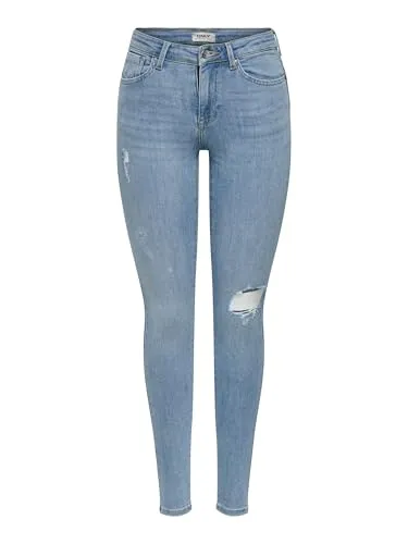 ONLY Onlpower Mid Sk Push Dt DNM Rea264 Noos Jeans - Stylische Jeans für Jugendliche im Skinny Fit, mit Gürtelschlaufen und mittlerer Taille – ideal für jeden Anlass.