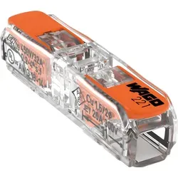 WAGO 221-2411 Durchgangsverbinder - max. 4 mm², 2 Leiter - Verbindungsklemmen für Leiter von 0,2 bis 4 mm², werkzeuglos dank Hebeltechnologie, ideal für beengte Installationsräume.