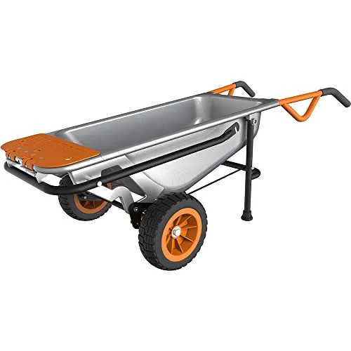 WORX WG050 Aerocart Multifunktions-Schubkarre - Sackkarren mit 8-in-1 Funktionen: Ideal für Garten und Haushalt, umwandelbar und mit Vollgummireifen für mühelosen Transport bis 136kg.