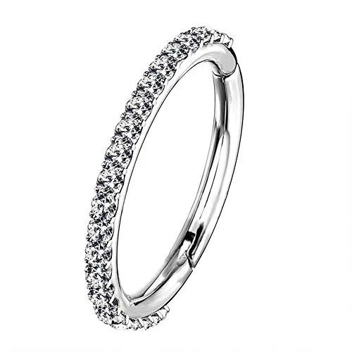 OUFER 16G Rostfreier Stahl Knorpel Ohrringe Fünf Petal Clear CZ Blume Tragus Helix Earrings Knorpel Ohrstecker steel 6mm