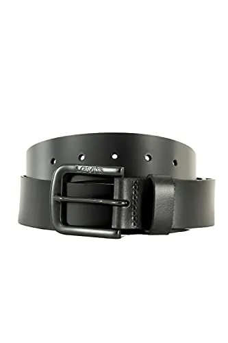 Levi's Men's Seine Metal Belt, Regular Black, 85 - Herren-Gürtel aus hochwertigem, nickelfreiem Leder, ideal für jeden Anlass und verleiht Ihrem Outfit den perfekten Schliff.