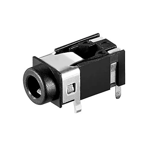 BestPlug Audio Stereo Aux in Out 3,5mm Klinke Einbau-Buchse Terminal weiblich 4pol, Schwarz
