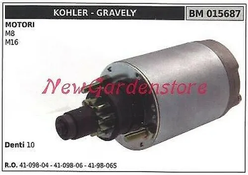 Kohler Anlasser für Aufsitzmäher M8 M16 015687 - Hochwertiger Anlasser von Kohler für Aufsitzmäher, sorgt für zuverlässigen Start und ist ideal für den professionellen Einsatz im Gartenbau.