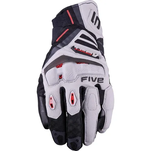Five TFX1 Airflow Handschuhe - Weiß/Grau/Schwarz/Rot - L - Hochwertige Motorradhandschuhe mit atmungsaktivem Coolmax®-Futter für optimalen Komfort. Die spezielle Vibrationstechnologie reduziert Stöße und sorgt für ein sicheres Fahrgefühl.