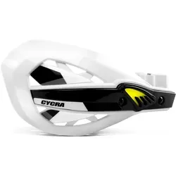 Cycra Eclipse Perch Mount Handschützer - Weiß/Schwarz - Innovatives Halterungssystem für Motorräder, entwickelt in Zusammenarbeit mit Top-Rennfahrern. Ergonomisch gestaltet und schützt wichtige Komponenten. Ideal für alle Fahrdisziplinen und sorgt für optimalen Komfort.