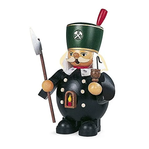Müller Räuchermann Bergmann 14cm - Erzgebirge Kunsthandwerk - Nussknacker aus echter Handarbeit, traditionell gefertigt im Erzgebirge, ideal für Sammler und als festliche Dekoration.