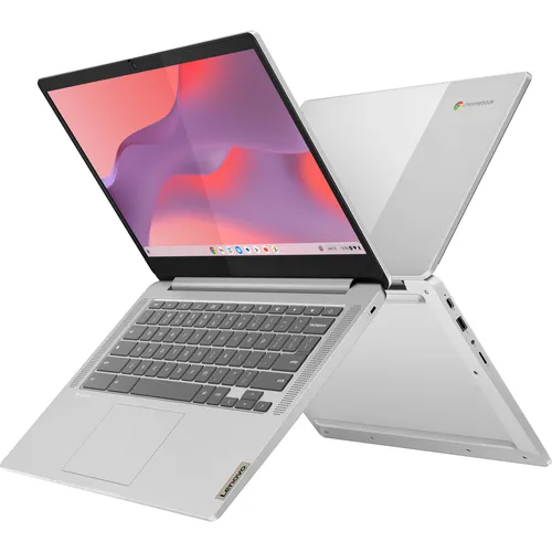 LENOVO IdeaPad Slim 3 Chromebook - 14 Zoll FHD-Display, MediaTek Kompanio 520, bis zu 13,5 Stunden Akkulaufzeit - ideal für Arbeit und Freizeit mit Google Chrome OS und Wellenlautsprechern.