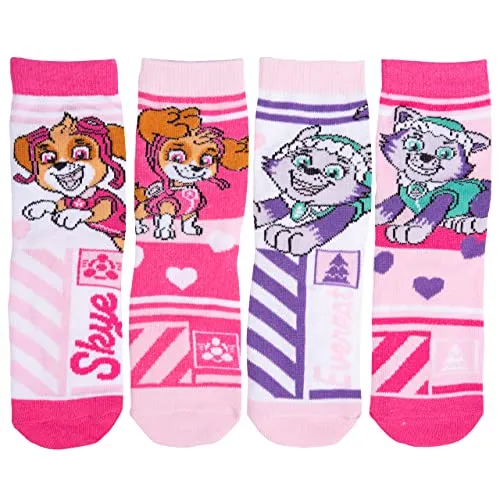 United Labels Paw Patrol - Socken Mädchen Kinder Kindersocken Söckchen Rosa (4er Pack) (as3, numeric, numeric_27, numeric_30, regular)