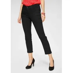 MAC JEANS Damen DREAM CHIC Jeans, Schwarz (Black-Black D999) - Modische Jeans mit angeschrägten Tascheneingriffen und dezentem Reißverschluss am Saum, perfekt für einen stylishen Look.