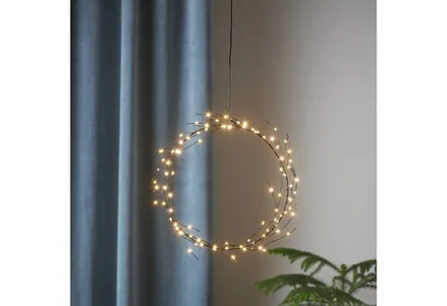 MARELIDA Dekokranz LED Kranz Draht Türkranz Wandkranz Leuchtkranz 95LED D: 24cm Innen
