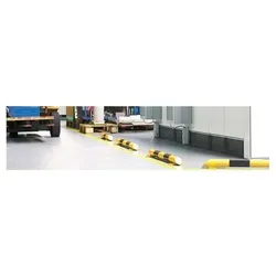 Moravia Rammschutz-Balken schwarz/gelb 800 mm - Robuster Rammschutz-Balken aus dickwandigem Gütestahl, ideal zum Schutz von Regalen und Möbeln. Die abgeschrägten Enden und die niedrige Bauweise ermöglichen einfachen Zugang zu geschützten Bereichen.