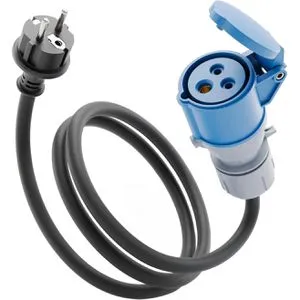 Absina CEE-Adapter 911009, Länge 1,5 m, CEE 16A / 230V auf Schutzkontakt 230V, IP44