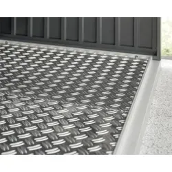 Hörmann Ecostar Aluminium Fußboden für EcoStar Kaminholzregale Typ 1, silber - Aschesauger Zubehör mit rutschfestem Riffelblechboden, ideal für sicheres Lagern von Kaminholz und ansprechende Optik.
