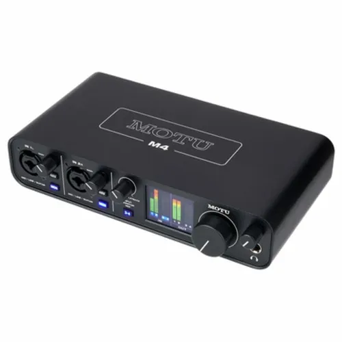 M4 USB-Audio-Interface - Audio-Interface mit hervorragendem Klang und extrem niedriger Latenz. Individuelle Vorverstärkung und 48V-Phantomspeisung für jeden Eingang, ideal für professionelle Aufnahmen.