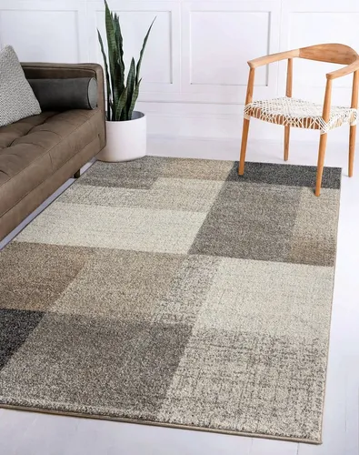 the carpet Pearl – Moderner Kurzflor Teppich, Geometrisches Muster, Beige, 160 x 220 cm - Stilvoller Kurzflor Teppich mit 11 mm Florhöhe, ideal für Wohnzimmer und Schlafzimmer. Pflegeleicht und robust – perfekt für modernes Wohnen und eine gemütliche Atmosphäre.