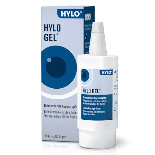 HYLO GEL Augentropfen für trockene Augen - 10 ml - Medikamente bei Augenbeschwerden für langanhaltende Befeuchtung mit 0,2% Hyaluronsäure, ideal für chronische Trockenheit und nach Augenoperationen.