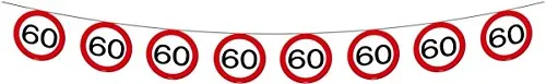 Folat Girlande Verkehrsschild 60. Geburtstag 12 m