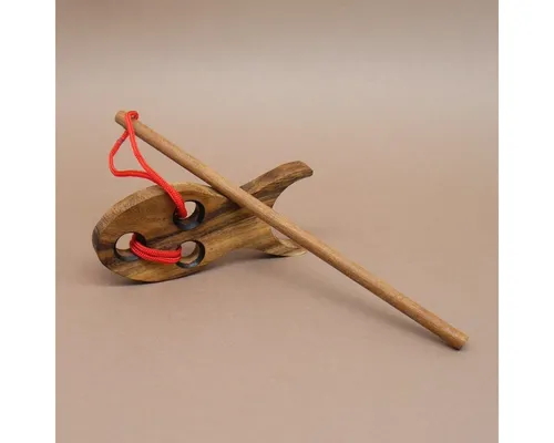 ROMBOL Denkspiele Spiel FISHING - Schnurpuzzle für Einsteiger, Seilpuzzle, Holzpuzzle