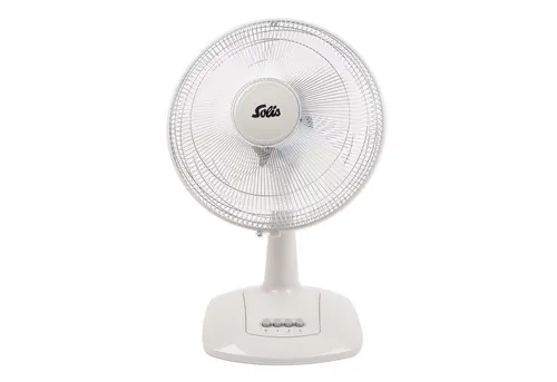 SOLIS OF SWITZERLAND Tischventilator 970.91 - Ventilator mit 30 cm Flügeldurchmesser, Schwenkautomatik für optimale Luftzirkulation und leise Kühlung, ideal für Zuhause oder Büro.
