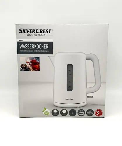 SILVERCREST® KITCHEN TOOLS Wasserkocher SWKK 3000 C3 (Schwarz) - Wasserkocher mit 1,7 l Volumen, Einhandbedienung und Trockengehschutz für hohe Sicherheit. Ideal für schnelles Erhitzen mit 3000 Watt Leistung.