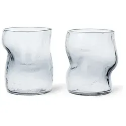 Ferm Living - Dimple Trinkglas, klar (2er Set)