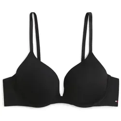 Bügel-BH "PUSH UP" von TOMMY HILFIGER UNDERWEAR, Gr. 80, Cup D, schwarz - Funktionsunterwäsche mit körpernahem Schnitt, ideal für ein verführerisches Dekolleté. Spaghettiträger mit Logo und bequemer Hakenverschluss sorgen für optimalen Tragekomfort.
