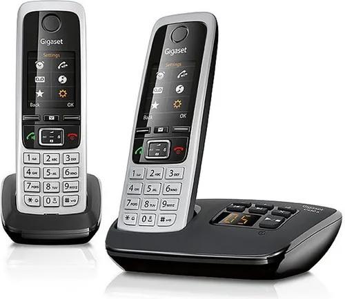 Gigaset C430A Duo - 2 schnurlose Telefone mit Anrufbeantworter - Festnetztelefone mit exzellenter Sprachqualität und TFT-Farbdisplay. Integrierter Anrufbeantworter sorgt dafür, dass Sie keinen wichtigen Anruf verpassen.