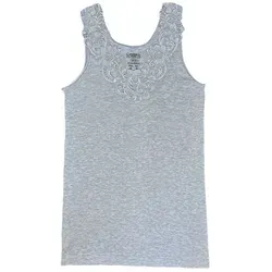 Toker Collection® Achselhemd Damen Unterhemd mit extra breiter Spitze (1 Stück, einzeln gepackt) Spitze in vielen Varianten grau 44/46