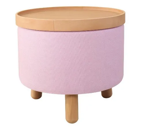 Stylischer Couchtisch Molde mit abnehmbarem Tablett - Moderner Beistelltisch in Rosa, Durchmesser 50 cm, ideal für jedes Zimmer und praktisch mit abnehmbarer Tischplatte.