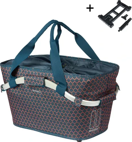 Basil Carry All Mik 2.0 22l Rear Basket One Size - Fahrradkorb in Schwarz, ideal für den täglichen Einkauf und mit einem Fassungsvermögen von 22 Litern.