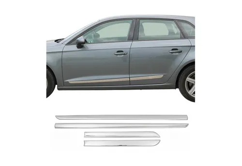OMAC Zierleisten-Aufkleber für Seat Alhambra 2010-2025 - Chrom 4tlg. - Hochwertige Zierleisten für Ihr Fahrzeug aus rostfreiem Stahl. Sie schützen die Originalteile vor Kratzern und verleihen Ihrem Auto ein elegantes Aussehen. Einfache Montage ohne Bohren - für einen sofortigen, stilvollen Effekt.