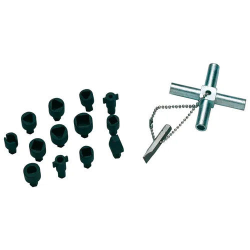 Cimco 11 2798 Multi-Key-Set - Diverse C: Komplettes Multi-Key-Set mit Schlüsselkreuz und Einsätzen für 13 Schließungen, inklusive robuster Kunststoff-Aufbewahrungsbox und innovativer Neodym-Magnet-Technologie.