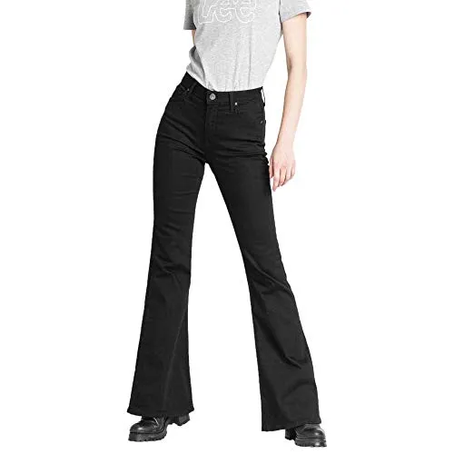 Lee Damen Breese Boot Jeans, Black Rinse, Gr. 26W / 33L - Damen-Jeanshosen mit Bootcut-Schnitt, bequem dank hochwertigem Denim Stretch für optimalen Tragekomfort.