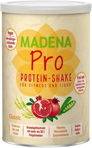MADENA Pro Protein-Shake Pulver 500 g Vegan Protein aus Reis & Erbsen ohne Soja