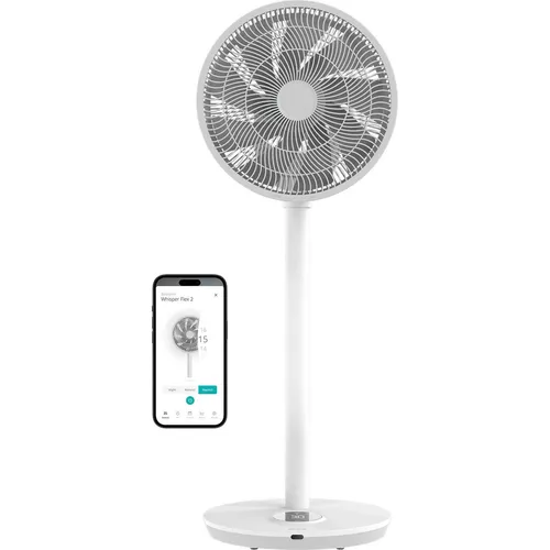 Duux Whisper Flex 2 Smart Ventilator – flüsterleise & energieeffizient - Luftreiniger mit 13 dB Geräuschpegel für ungestörten Schlaf, 30 Geschwindigkeitsstufen und smarte Steuerung über App oder Fernbedienung.