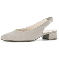 Gabor Damen Slingpumps in Beige, Größe 4 - Pumps in Beige von Gabor mit hochwertigem Velourleder, atmungsaktivem Design und bequemen Blockabsatz für optimalen Tragekomfort.