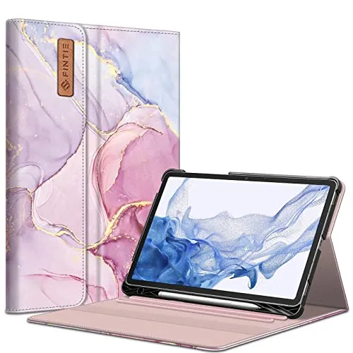 FINTIE Schutzhülle für Samsung Galaxy Tab S8/Tab S7 11 Zoll (Modell SM-X700/X706/T870/T875/T878) mit integriertem S-Stifthalter, Multi-Winkel-Portfolio-Schutzhülle mit Tasche, automatischer