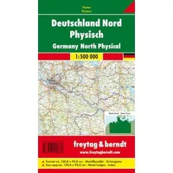 Deutschland Nord 1 : 500 000. Poster-Karte mit Metallbestäbung